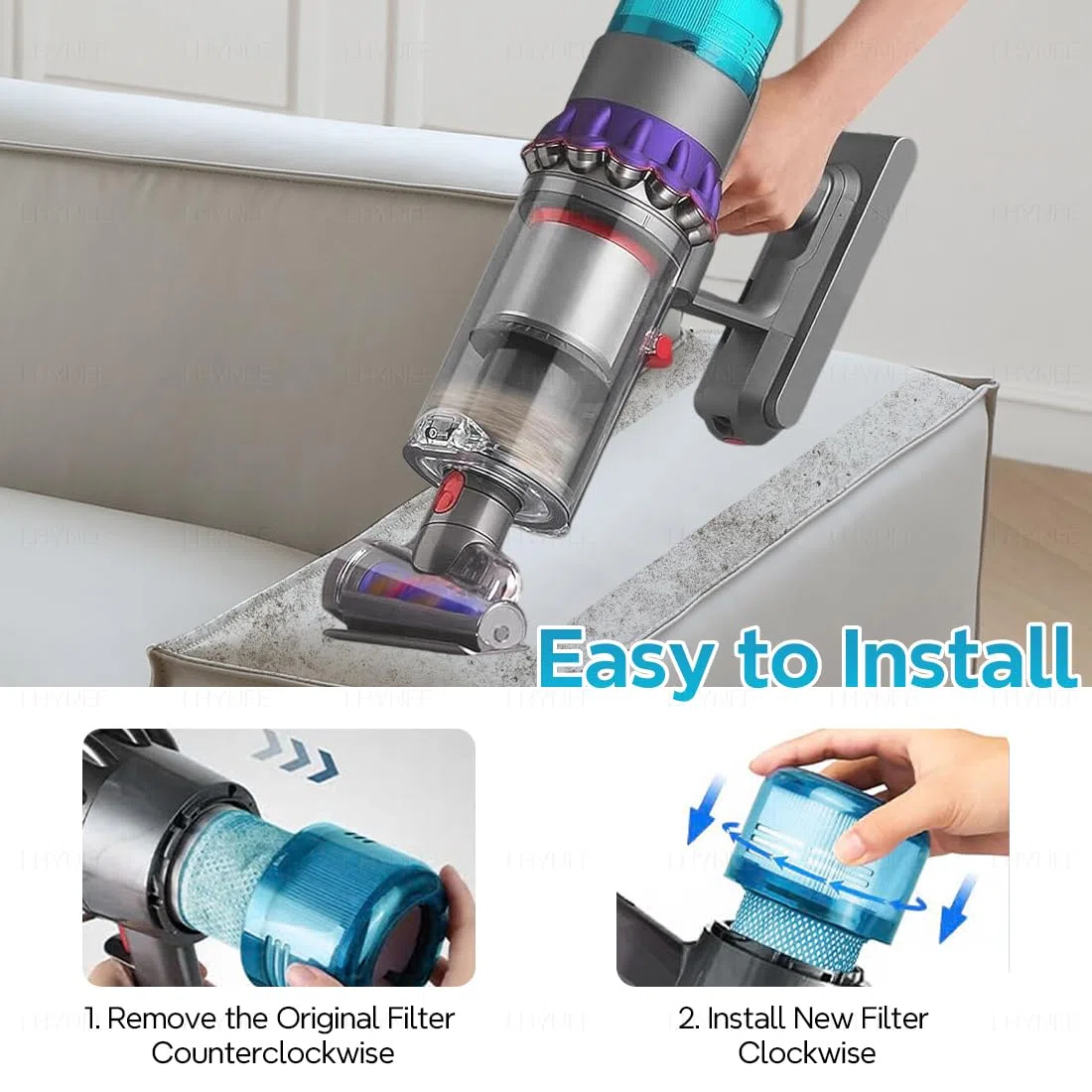 2 Piezas Filtro Compatible para Dyson Gen 5 Detect Absolute Aspiradora Sin Cable,Juego de Recambios de Filtro,Filtro HEPA Lavable Accesorios Repuestos.