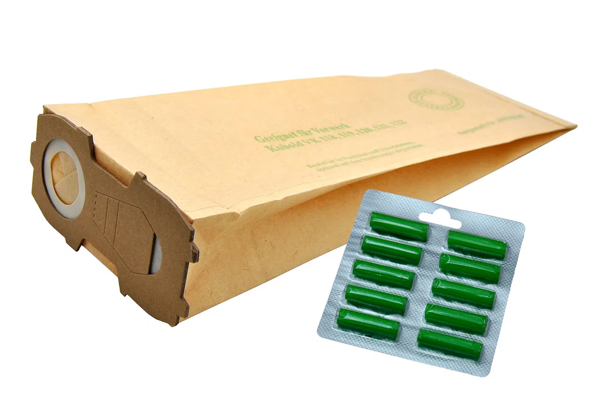'10 bolsas para aspiradoras Vorwerk Kobold 118, 119, 120, 121, 122 con extra fuerte, brida incl. 10 Cartuchos de aroma dufties Sommerwiese