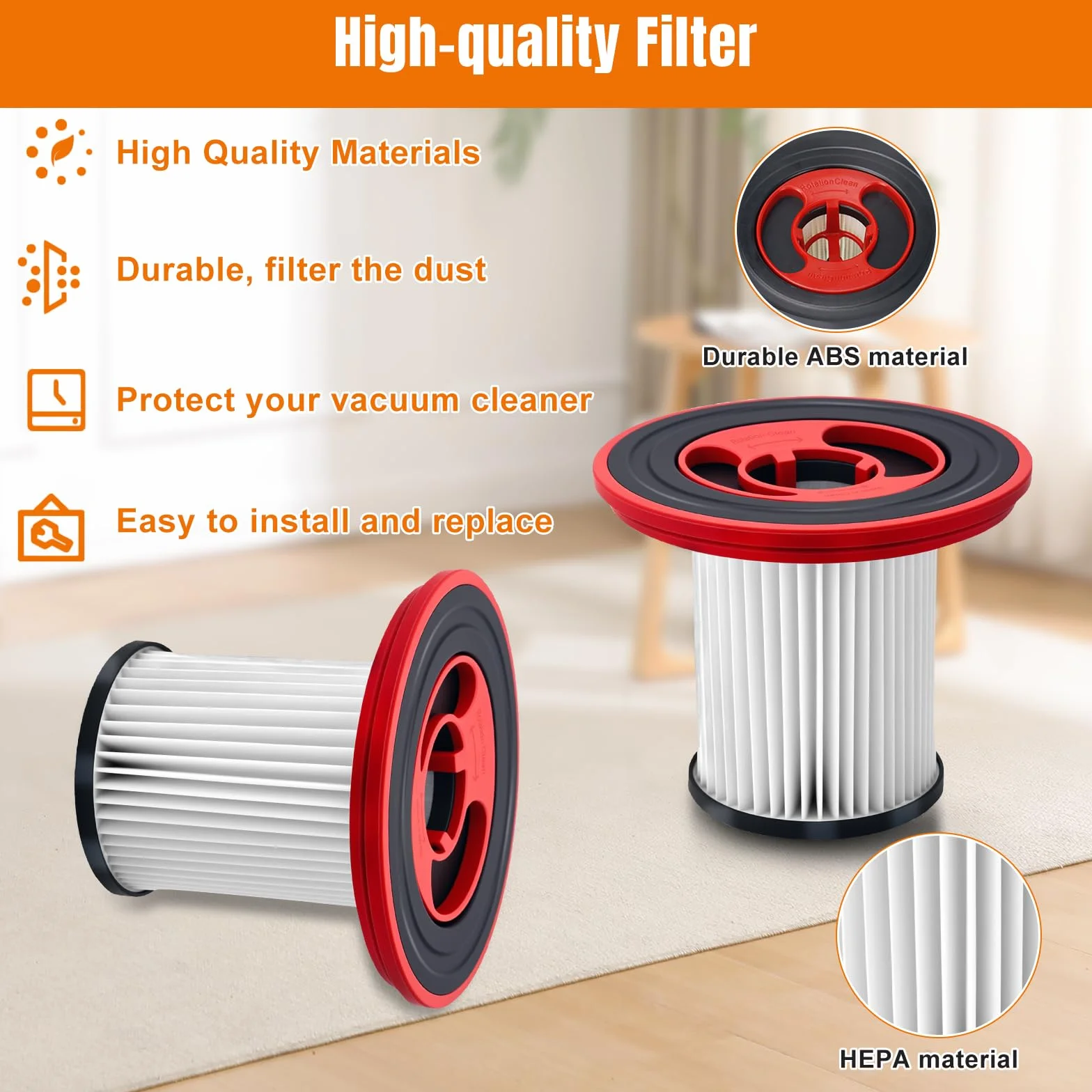 Chuancheng Paquete de 4 filtros 12040193 para aspiradora inalámbrica Bosch Unlimited Serie 7 BKS711XXL BBS711W BBS712A BCS711GB BKS711MALL, pieza de repuesto de filtro HEPA lavable