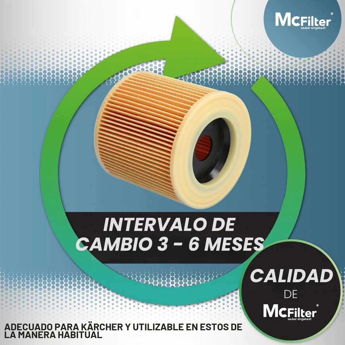 Filtro aspiradora Karcher WD3 WD2, 3 filtros cartucho compatibles con Kärcher, repuesto KFI 3310 para seco húmedo SE 4001 SE 4002 MV2 MV3, sustituye 6.414-552.0 6.414-772.0 - McFilter 3 uds