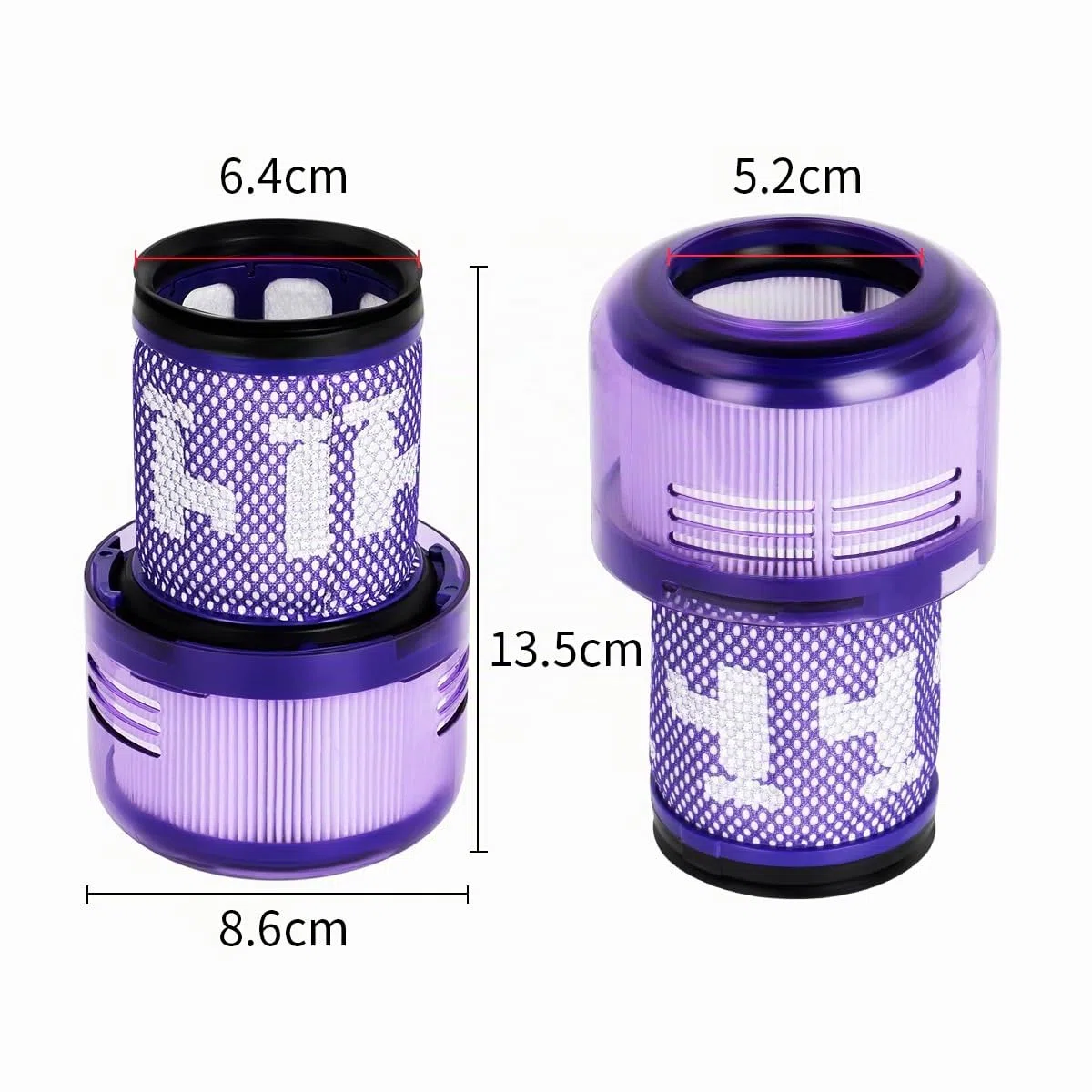 YanBan 2 filtros de repuesto compatibles con aspiradora Dyson V12 Detect Slim Absolute, pieza n.º 971517-01