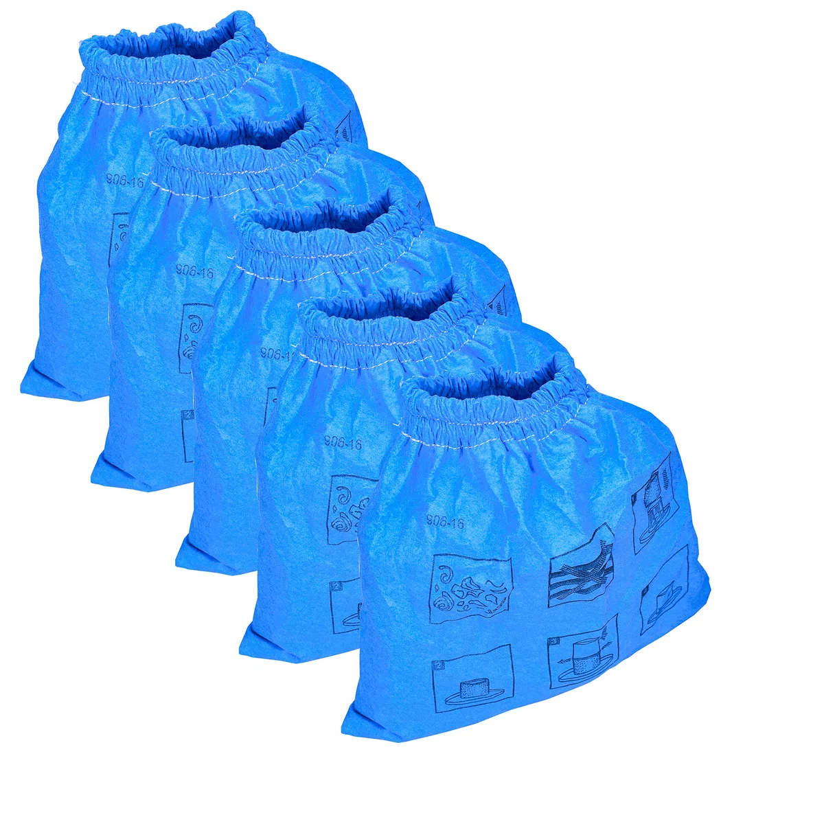 Sillar 5 piezas Filtro para aspiradora compatible con Parkside PNTS 1300 C3 A1 B2 1250/9 1250 bolsas filtrantes de tela azul lavable - reemplazo