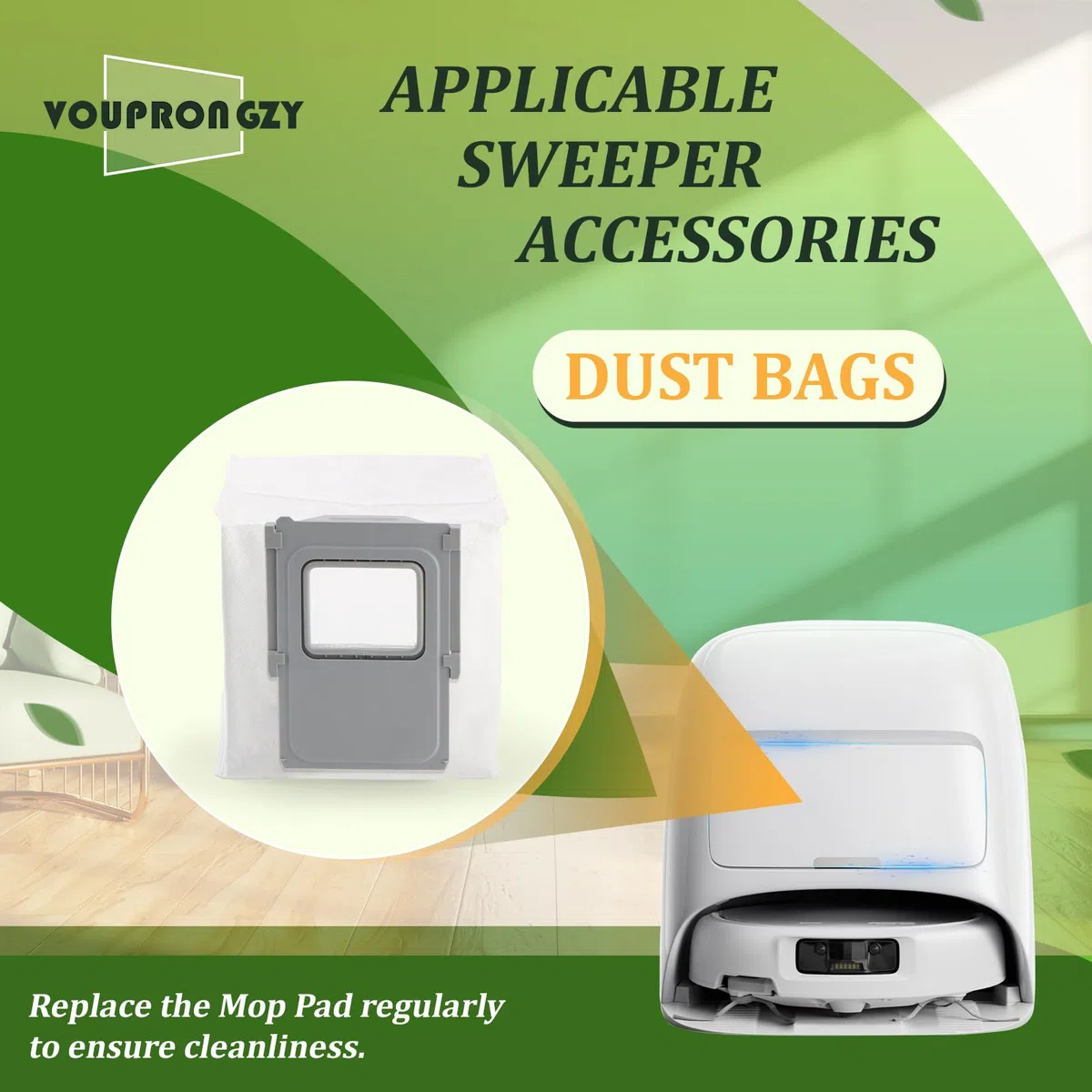 10 Pack para DJI Romo S/Romo A Bolsas de Polvo para DJI Romo P Bolsas de Aspiradora Replacement Repuesto