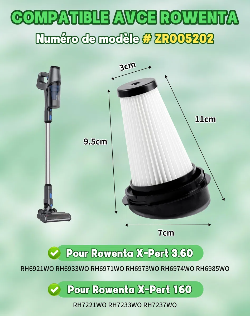 Filtro de repuesto para Rowenta X-pert 3.60 X-Pert 160 RH6921WO RH6933WO RH6971WO RH6973WO RH6974WO RH6985WO ZR005202