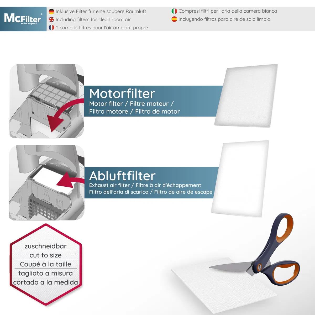 McFilter | 10 bolsas de aspiradora adecuadas para aspiradoras Miele Gn | Complete C3 Cat & Dog PowerLine | como miele 9917730 | con filtros | Bolsas de filtro de vellón | 5 capas