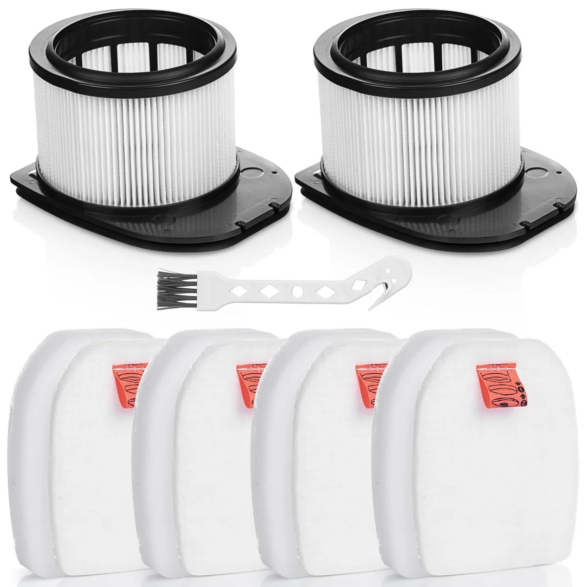 Filtro de repuesto IZ400 IZ420 para aspiradora inalámbrica Shark Stratos DuoClean IZ400UK IZ400UKT IZ420UK IZ420UKT, 2 motores de poste HEPA y 4 filtros de espuma y 4 filtros de fieltro