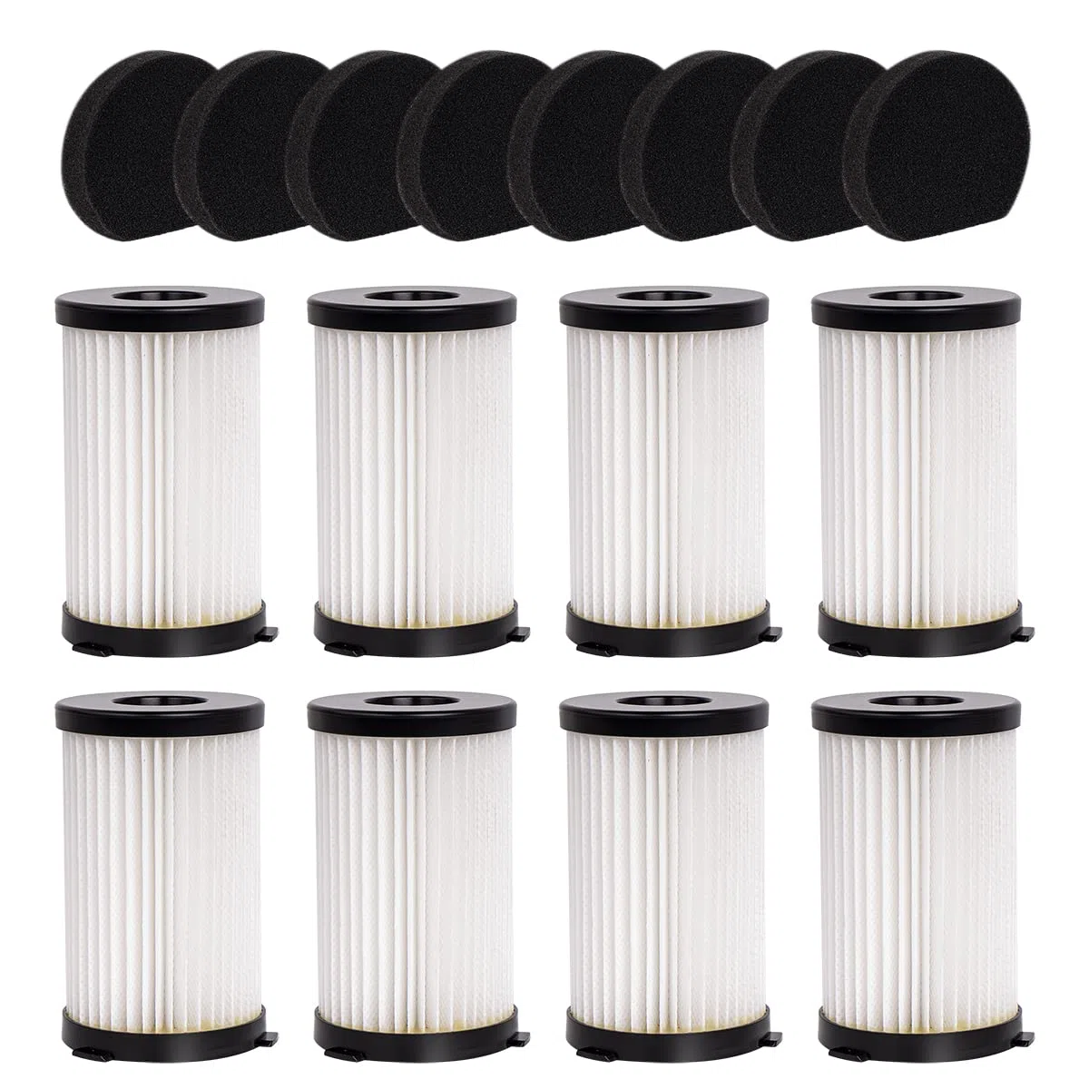 Filtro de Repuesto para MooSoo D600/D601 iwoly V600, para Ariete Handy Force 2759/2761, para Conga Thunderbrush 520/550/560,8 Filtros y 8 Esponjas Accesorios