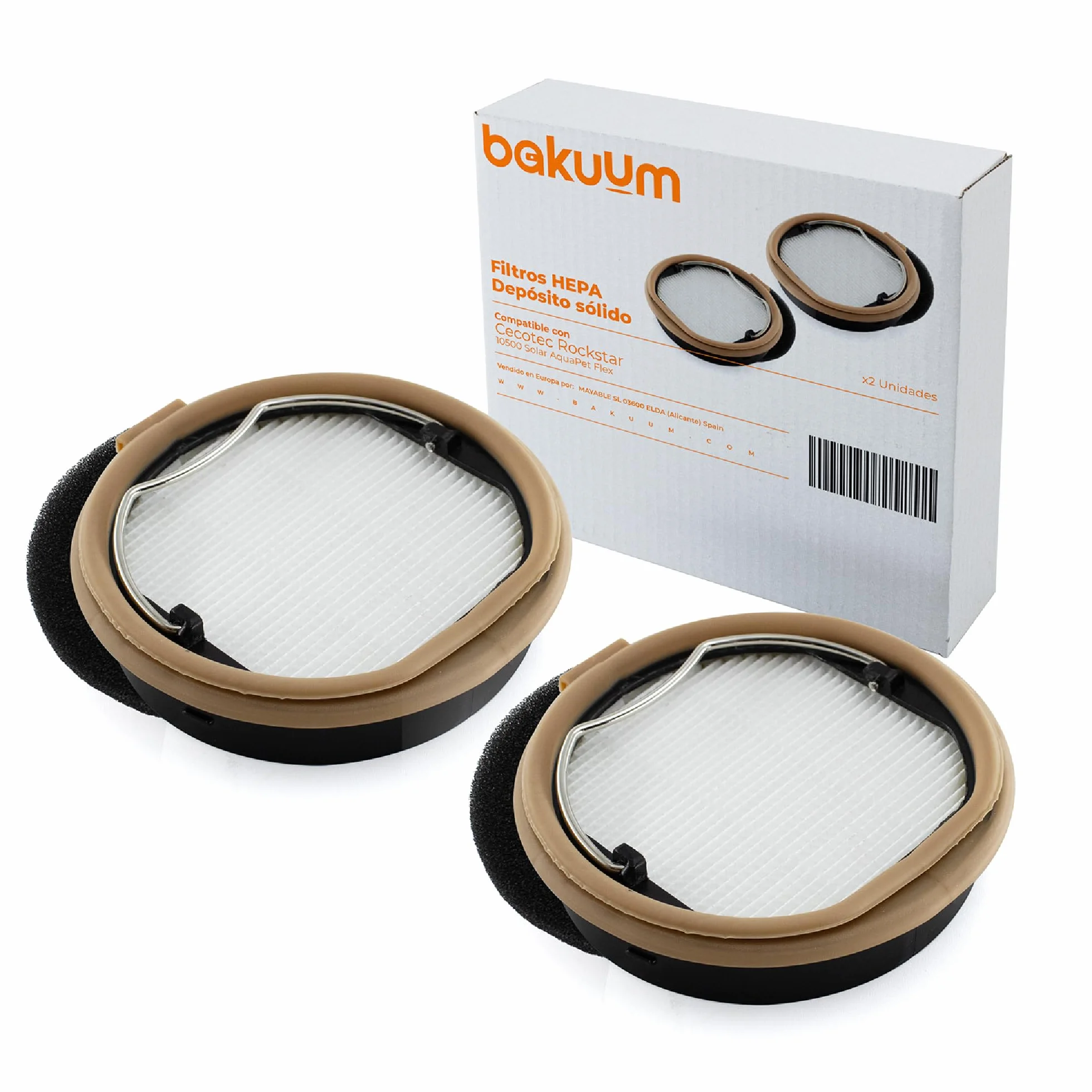 Pack 2 Filtros Alto Rendimiento Para Rx70 Aquapet Flex (115939) | Conga Rockstar 10500 Solar Aquapet Flex (102551). No compatible con OTROS MODELOS
